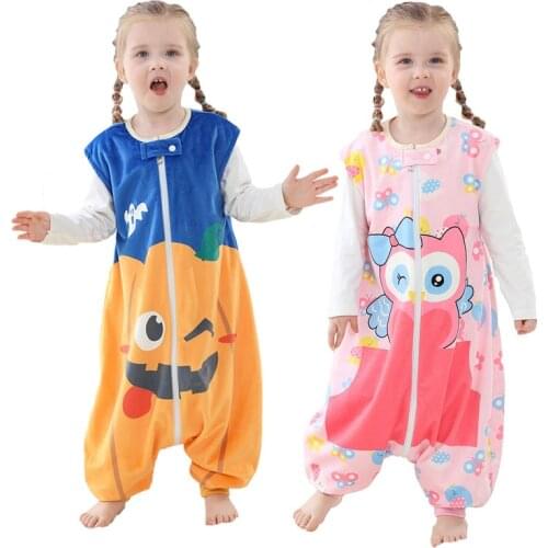 Sleeping Bag Jumpsuits 2021 New Children Cartoon Clothes Spring Autumn Flannel Sleepwear Baby Girl Pajamas Boys Sleep Bag 1-6Y