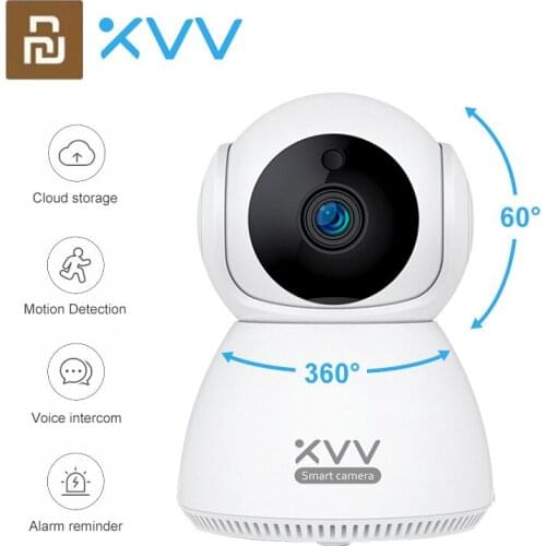 Xiaovv Smart Camera 1080P HD 360 PTZ Rotation Alarm Voice Intercom AI Human Motion Detection Infrared Night Vision Home
