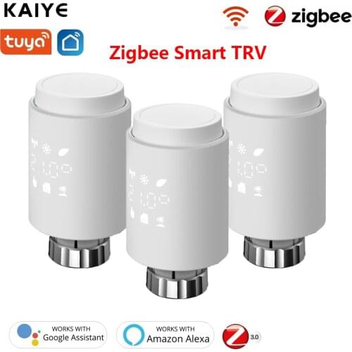 New Tuya ZigBee3.0 Smart Radiator Actuator Thermostatic Radiator Valve TRV Programmable Temperature Controller Work With Alexa
