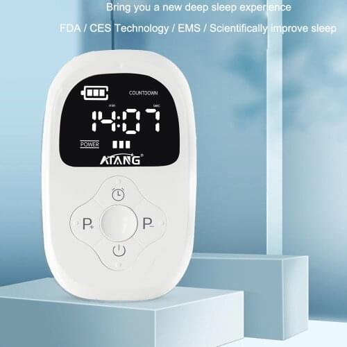 ATANG 2019 New Cranial Electrotherapy Stimulator Sleep Device for Anxiety Insomnia Anti Sleep Electrotherapy Alpha CES Stim