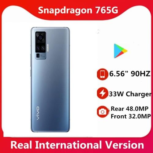 International Version Vivo X50 Pro 5G Mobile Phone Snapdragon 765G Android 10.0 6.56" 90HZ 8GB RAM 256GB ROM 48.0MP NFC OTA