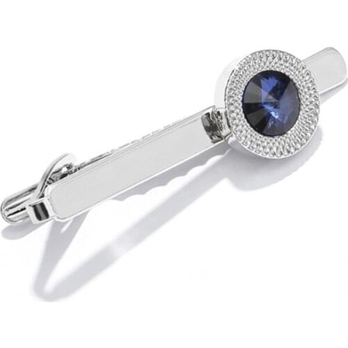Top Quality Crystal Tie Clips & Cufflinks For Men Shirt Tie Clips Wedding Gift Men Women Jewelry