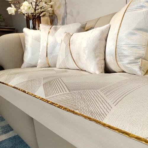 High-end American Nordic Sofa Cushion cover luxury Sofa cover custom made 2/3/4 seat sofacover leather corner sofa slipcover