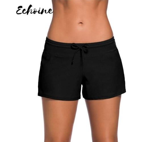 Echoine Women Swimming Beach Surfing Shorts Bikinis Panties Bathing Shorts Swimwear One Piece Summer Holiiday Leisure Shorts
