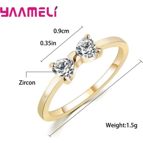 Hot Sale Fashion Two Sparkling Crystal Knot Design Rings For Women Girls Party Wedding S925 Sterling Silver Jewelry Gift