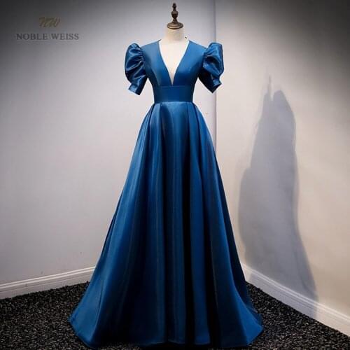 Prom Dress V-Neck Floor-Length Evening Dresses A-LINE Dresses Woman Party Night Prom Dresses