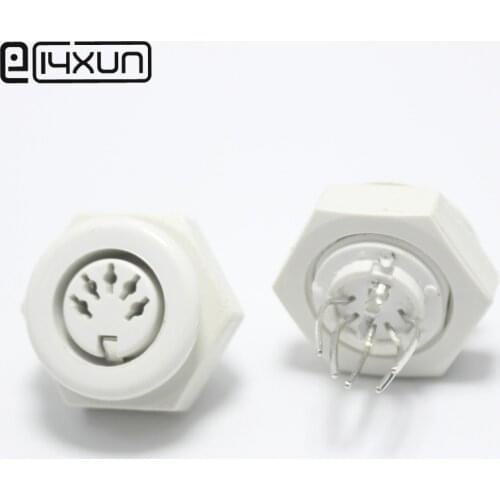 1pcs DIN 5 Pin Female Jack Cable Plug Adapter Panel Mount Solder Chassis Connector Nickel Plated White Grey Black