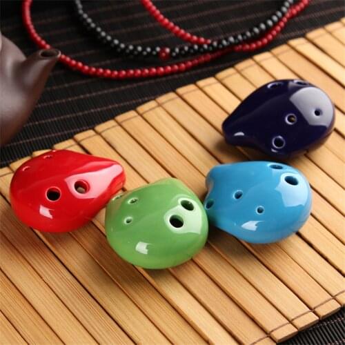 1PCs Colorful Ocarina Flute 6 Hole Soprano C Ceramic Flauta Ocarina of Time Mini Ocarina Flute Kids Toy Musical Instruments
