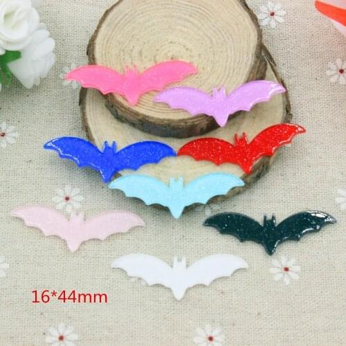 15pcs/lot mix colors resin cartoon bat in solid color for kids hair phonecase DIY resin cabochons accessories