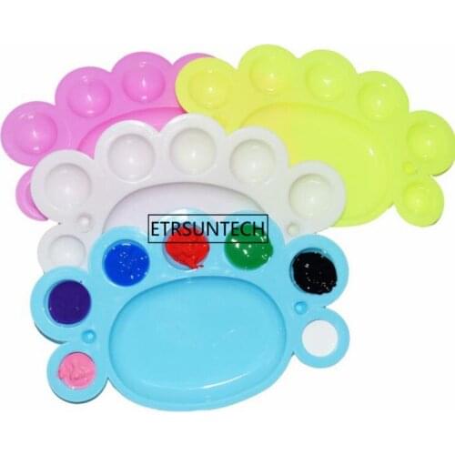 200pcs Nail Art Painting Supplies Multicolour Palettes Big Feet Shape Children Drawing Toys Painting Pallet Art Tools F3162