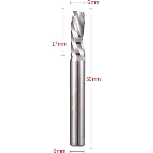 30Pcs 6x17x50L One Single Spiral Flute Carbide Up & Down Cut FOR CNC Milling Cutting Tools