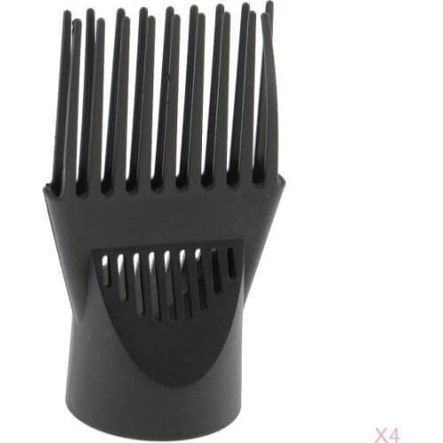 4Pcs Professional Durable Plastic Universal Salon/Home Hair Dryer Diffuser Blow Cover Comb Attachment Black 12.5x6.5cm