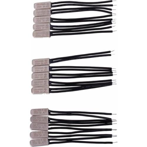 5pcs/lot KSD9700 250V 5A 40~60 Degree Bimetal Disc Temperature Switch Normal Close Closed Thermostat Thermal Protector