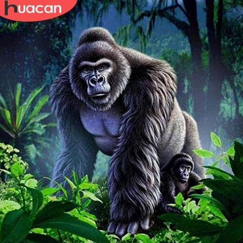 HUACAN 5d Diamond Painting Orangutan DIY Mosaic Monkey Full Square/Round Diamond Embroidery Animal Home Decor Craft Kit
