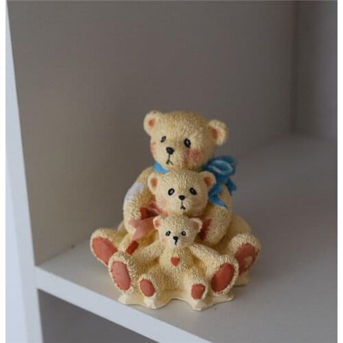 Big Bear Candle Silicone Molds Korean Style Bear Family Handmade Candle Wax Mold Animals shape Aromatherapy Candle Mould