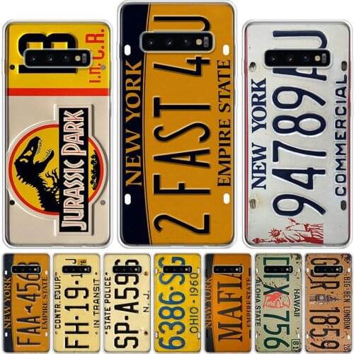 Funny License New York plate number Phone Case For Samsung Galaxy Note 8 9 10 20 S21 S20 S10E S10 S9 S8 S7 Ultra J6 Plus Lite Co