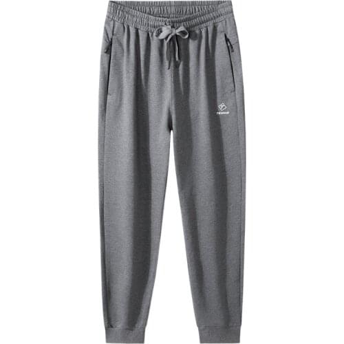 Spring Autumn Mens Tie Up Elastic-waisted Fat Mans Casual Sports Pants Plus Plus Size Knit Pants Stretch Casual Pants XL-8XL