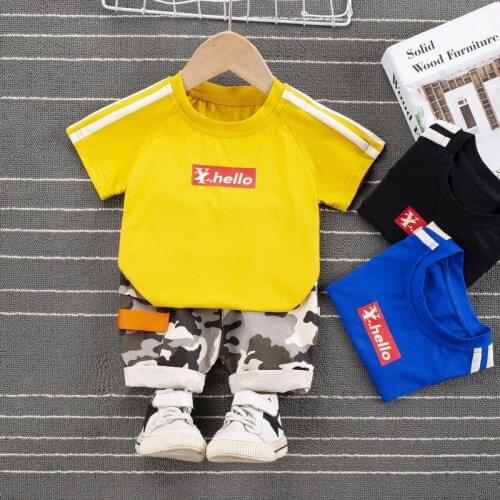 Children Summer Cotton Baby Boys Girls Clothes Sport T Shirt Camouflage Shorts 2Pcs/sets Infant Leisure Kids Toddler Tracksuits
