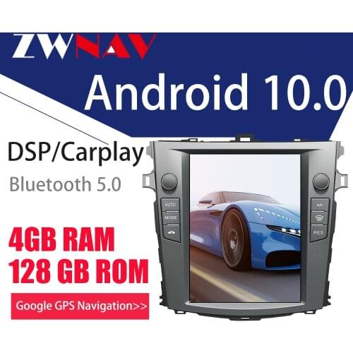 For Toyota corolla 2007-2012 10.4inch car multimedia player Android 10 car Gps navigation PX6 4+128G Tesla screen IPS