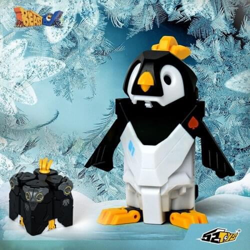 BeastBox Deformation Robots Transformation Animal Toy Cube Model Iceqube Penguin Action Figure Jugetes For Gifts