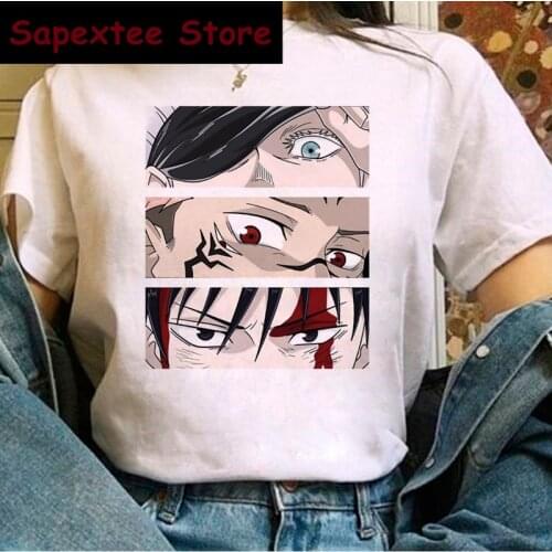 Japanese Anime Jujutsu Kaisen Graphic Tees Men Kawaii Summer Tops Cartoon Yuji Itadori T Shirt Gojo Satoru Unisex Tshirt Male