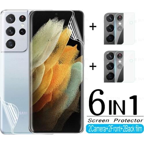 6in1 Hydrogel Film For Samsung S21 Ultra Screen Protector For Samsung S 21 20 FE s 20 21 plus s20ultra Camera Protective Film