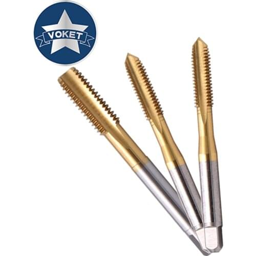 HSSE With Tin Hand Tap UNC 1-64 2-56 3-48 4-40 5-40 6-32 8-32 10-24 12-24 1/4 5/16 3/8 7/16 1/2 9/16 5/8 3/4 Screw Thread Taps