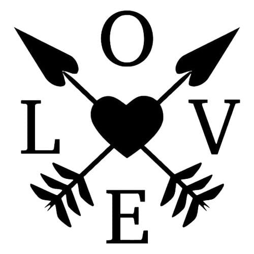 Exquisite Cupid Arrow Pattern Decals Car Decoration Personality Pvc Car Window Waterproof Stickers Black/white, 15cm * 15cm