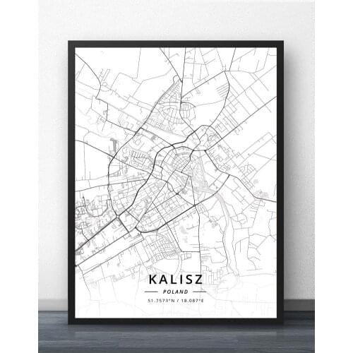 Kalisz Katowice Kielce Koszalin Krakow Legnica Lodz Lublin Olsztyn Opole Plock Poznan Radom Ruda Slaska Rybnik Poland Map Poster