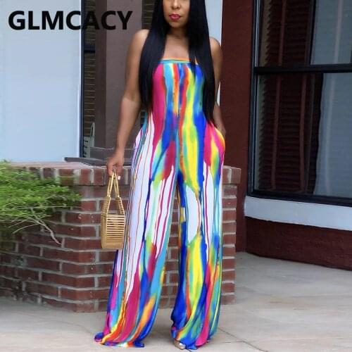 Tie Dye Printed Off Shoulder Tube Jumpsuit