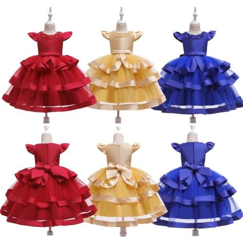 Summer Kids Dress for Girls Dresses for Party and Wedding Christmas Clothing Princess Flower Tutu Dress Children Prom Ball Gown