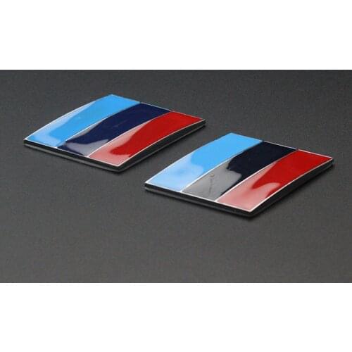 2pcs metal Car M Power Emblem Badge Fender Sticker For BMW E46 E39 E90 E36 E60 E34 E30 F30 F10 F15 E53 E38 X5 E53 X6 X1 X3 M3M5