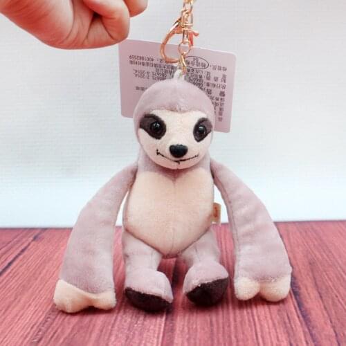 Cute 15cm plush Simulation sloth Car keychain Pendant Bag decoration good quality Christmas birthday gifts for kids