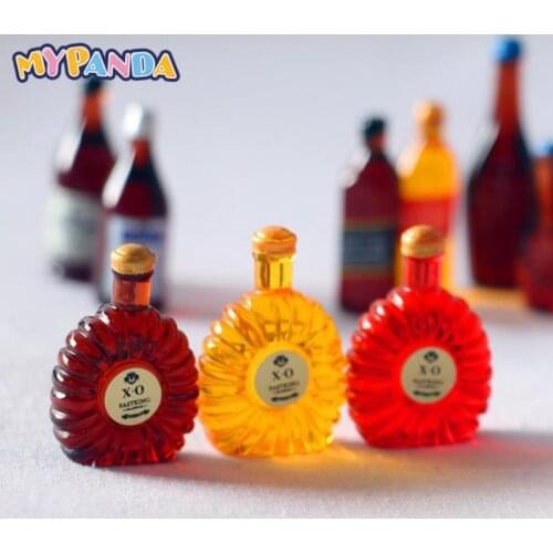 Dollhouse Miniature Whisky Wine Bottles Pretend Play House Kitchen Food For Doll Drink Accessories 5Pcs/set