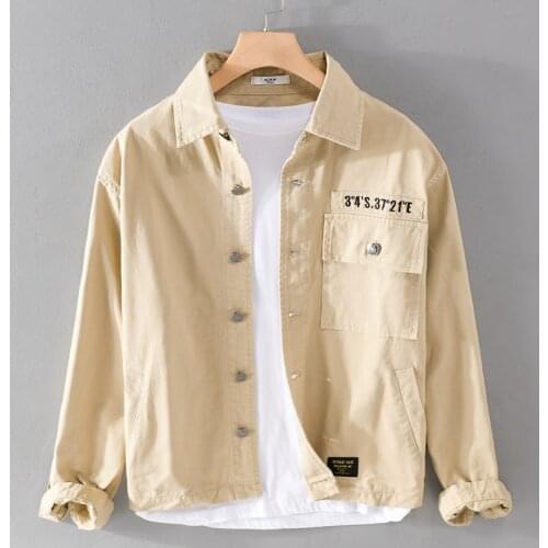 2020 Autumn new Italy brand cotton jacket men fashion 100% cotton jackets for men trend comfortable jacket mens solid chaqueta