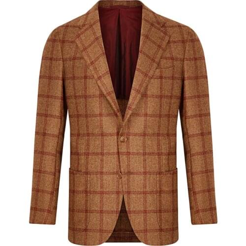 Plaid Mens Suits Jacket Custom England Style Formal Singal Breasted Smart Casual Party Evening Wedding Wear