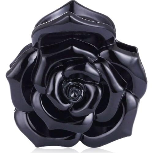 Small Curved Hair Claws Clips for Women Girls Black Rose Flowers Plastic Acrylic Hair Accessories Headwear Hair Decor FZ49