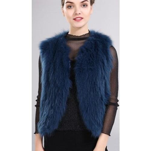 New arrival lady natural fox fur vest full pelt knitted waistcoat fashion slim real fur jacket