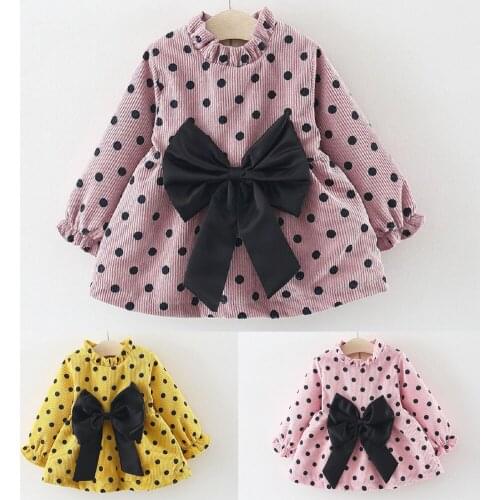 Girl Dress 2019 Toddler Infant Baby Girl Dot Flower Clothes Long Sleeve Dress Tutu Lace Dress