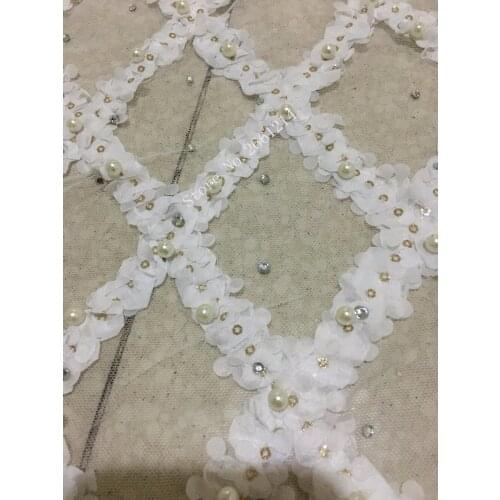 Latest Swiss Voile Lace For Wedding African Lace Fabric High Quality French Lace Fabric For New Fashion in white color BZL-35129