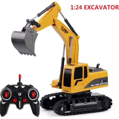 Rc truck Channel 1:24 RC Excavator toy RC Engineering Car Alloy and plastic Excavator traktor RTR For kids Christmas gift