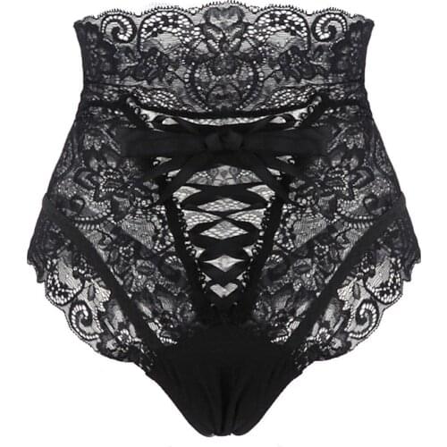 Sexy Panties Women Briefs High Waist Lace Thongs G-Strings Underwear Ladies Hollow Out Soft Underpants Intimates Lingerie Femme