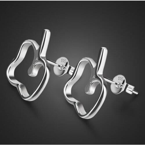 New Fashion women silver earrings simple apple Stud earrings Solid 925 sterling silver not allergic girl silver jewellery