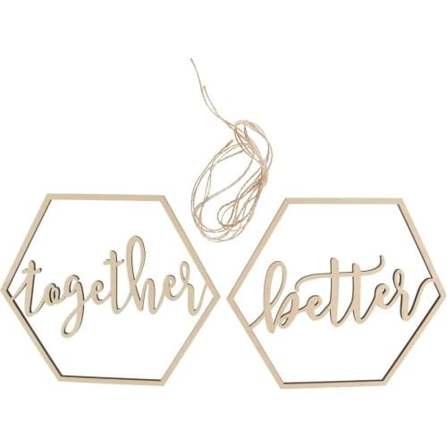 Wedding Chair Sign Wooden Round Chair Back Signs for Bride & Groom Hanging Decorations