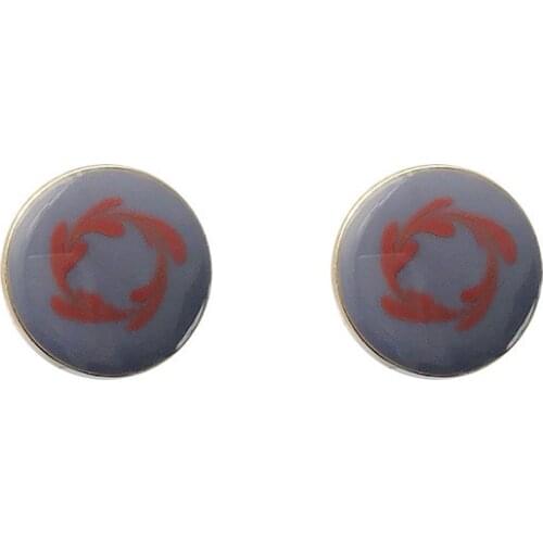 TIMEONLY Vintage Round Gary Color Stud Earring for Women Ladies Jewellery for Women Ladies Charms Earring Anniversary Jewellery