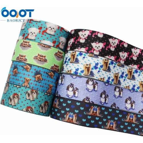 1” Pet dog Decoration Gift Wrapping Printed Grosgrain Ribbon,10yrds DIY Handmade Headwear Accessories,L-20629-627