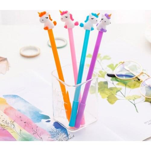 1pc Wholesale Creative Mengmeng Unicorn Cartoon Neutral Pen 0.5mm Black Pen Students Pen Stationery Wholesale