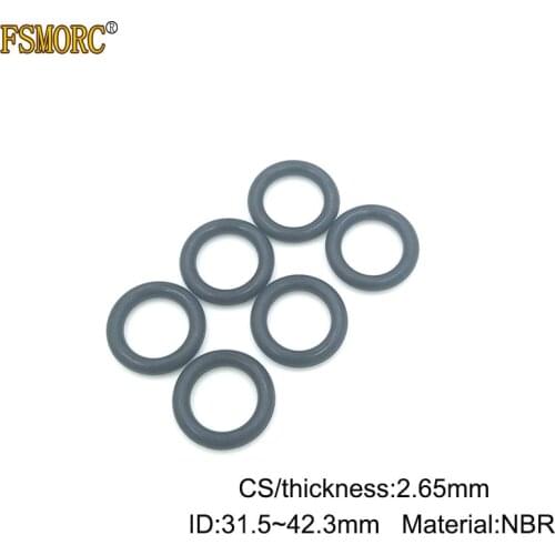 200pcs ID31.5 32.5 33.5 34.5 35.5 36.5 37.5 38.7 40 41.2 42.3mm x 2.65mm Thickness CS NBR o ring seal Rubber Gasket Mechanical