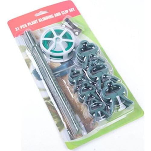 31pcs/lot Garden Wire Tie Set Strapping Rope Plastic Plant Clip Plant Support Shrubs Fastener Tree Locking