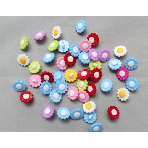 800pcs combined 2 tone sunflower Mixed Colors Tiny flower buttons in assorted color wholesale free shipping